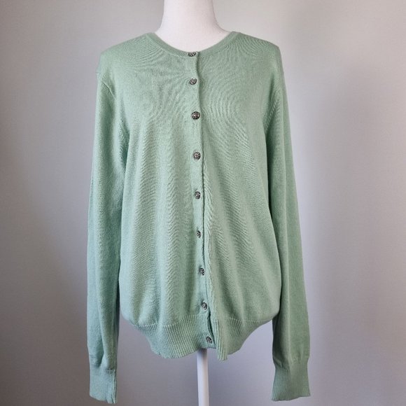 GAP Sweaters - Gap Mint Jeweled Button Cardigan Size XL